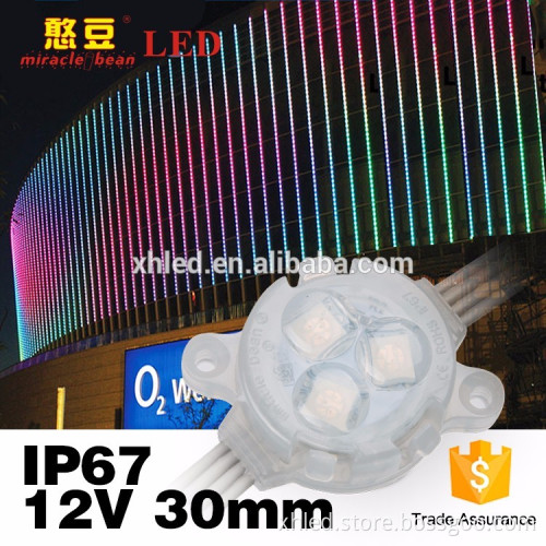 3 chip 5050SMD led pixel light rgb waterproof for outdoor sign 30mm12v diffused rgb led pixels